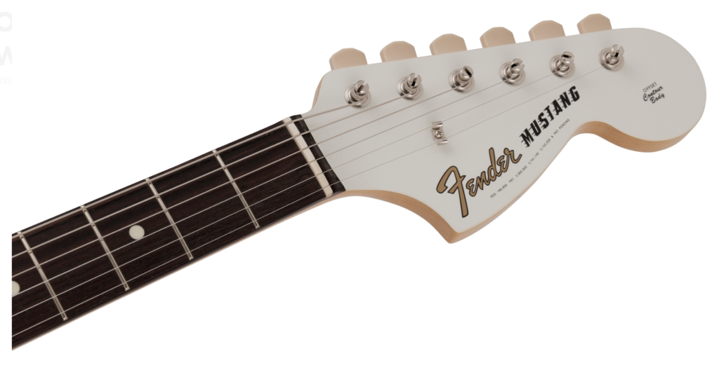 Fender 2023 COLLECTION MADE IN JAPAN TRADITIONAL 60S MUSTANG® OLYMPIC WHITE WITH RED COMPETITION STRIPE